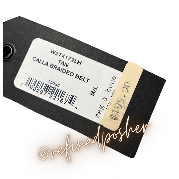 Rag & Bone Calla Braided Belt size M/L NWT Tan - Picture 7 of 7